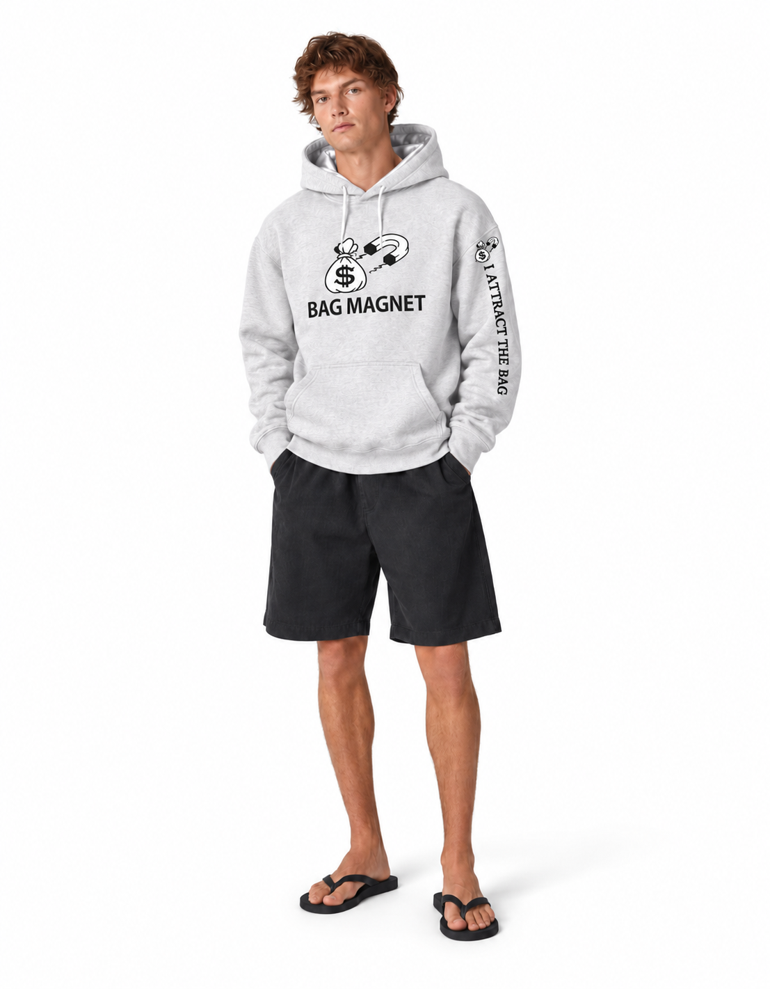 Bag Magnet™ Gray Satin-Lined Hoodie | Premium Unisex Streetwear