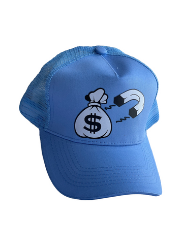 Bag Magnet Trucker Hat Blue with Logo