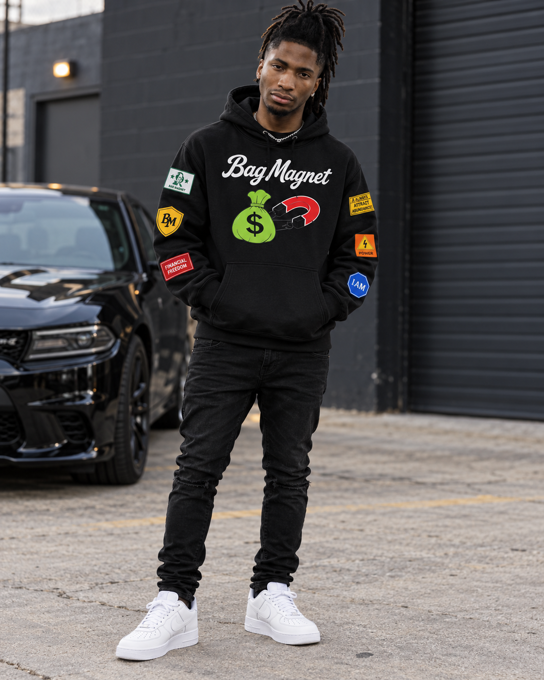 Bag Magnet™ Patch Hoodie | Premium Motivational Streetwear
