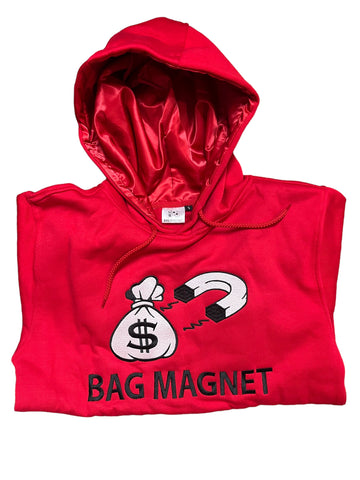 Satin Bag Magnet  Hoodie – Red