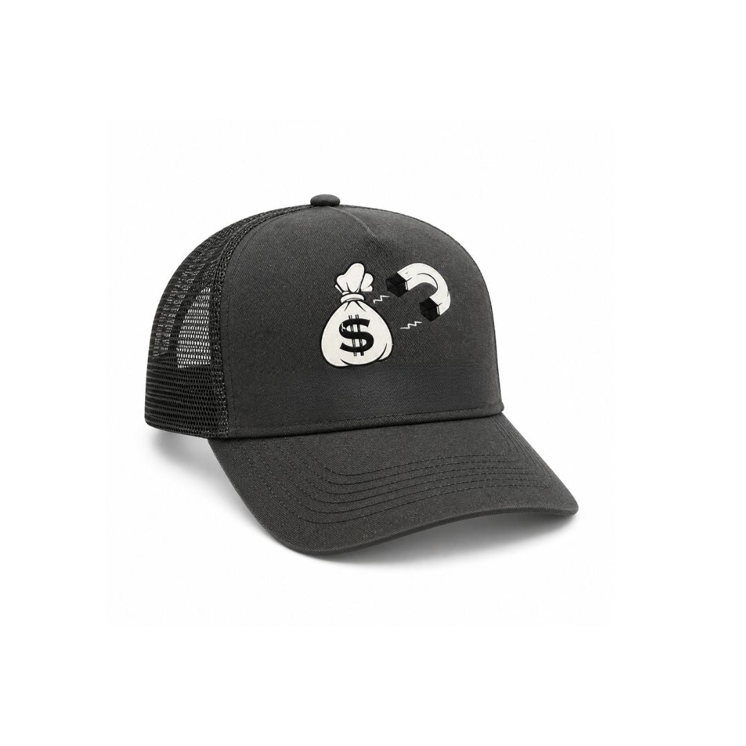 Bag Magnet Trucker Hat Black with Logo