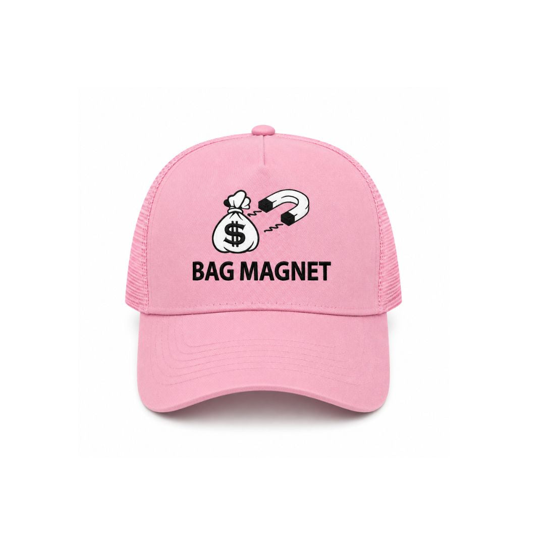 Bag Magnet Trucker Hat Pink with Logo