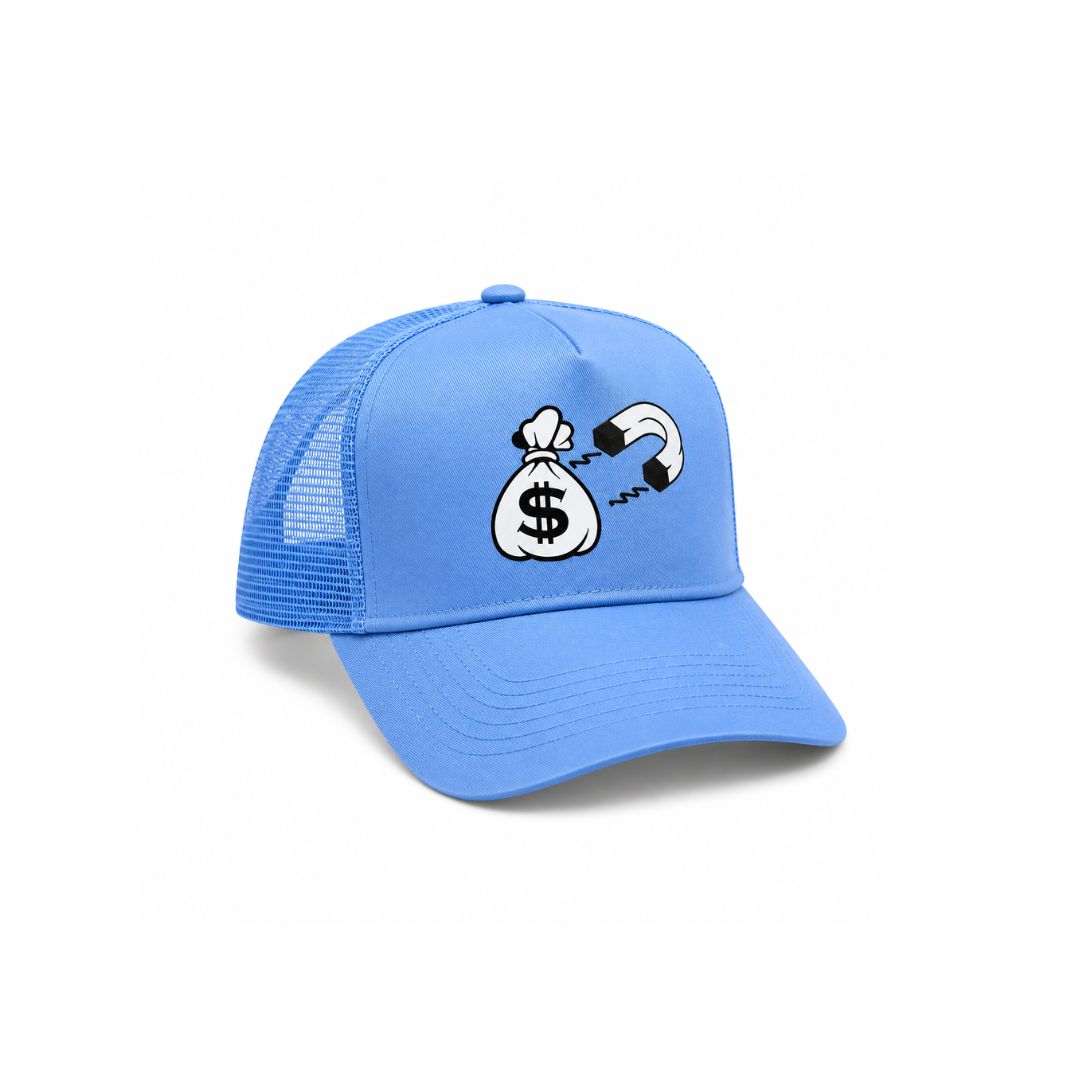Bag Magnet Trucker Hat Blue with Logo