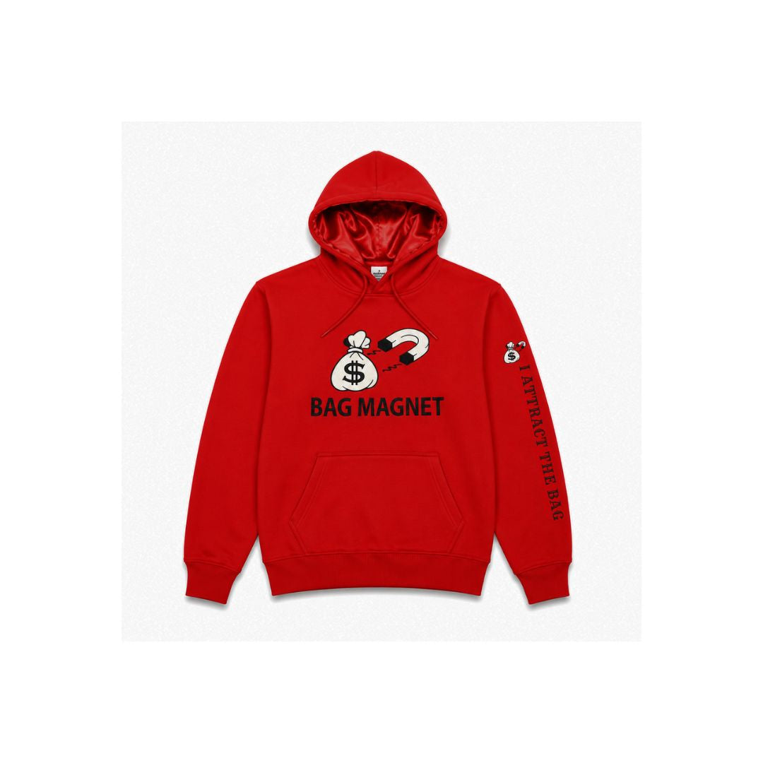 Satin Bag Magnet  Hoodie – Red