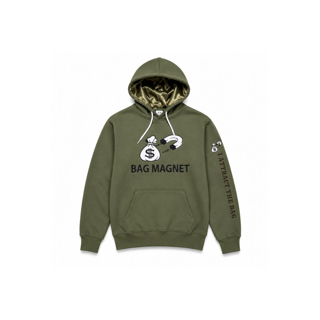Satin Bag Magnet  Hoodie – Green