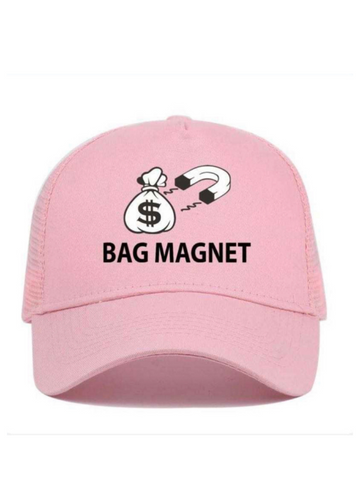 Bag Magnet Trucker Hat Pink with Logo