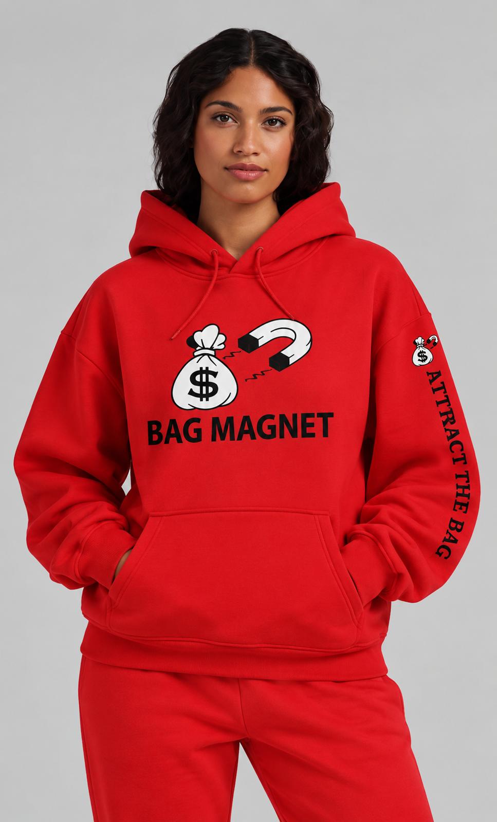 Bag Magnet™ Red Satin-Lined Hoodie | Premium Unisex Streetwear